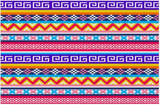 Aztec Rainbow Western Placemats Set of 4 PVC Vinyl Non Slip Table Mats Waterproof Heat Resistant Place Mats Washable Wipeable Dining Table Mat for Kitchen Party Indoor Outdoor Decorative