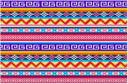 Aztec Rainbow Western Placemats Set of 1 PVC Vinyl Non Slip Table Mats Waterproof Heat Resistant Place Mats Washable Wipeable Dining Table Mat for Kitchen Party Indoor Outdoor Decorative