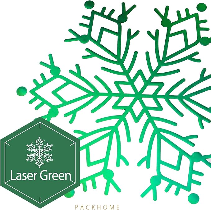 PACKHOME Large Christmas Gift Box 13.5x9x4.1 Inches, Sturdy Collapsible Gift Box with Magnetic Closure Lid (Green Snowflake Pattern)
