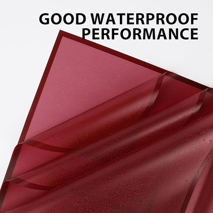 FUHITIM 20 Sheets Flower Wrapping Paper - Waterproof Floral Bouquet Packaging Paper for DIY Crafts，Florist Supplies Packaging Paper for Wedding Birthday Gift (Translucent Wine Red)