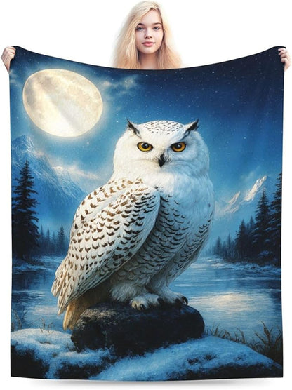 Owl Blanket Cute Owl Throw Blanket Soft Cozy Fleece Fuzzy Stuffed Plush Flannel Gifts for Girls Women Boys Kids Adults 60"X80"