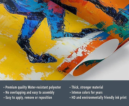 Abstract Horse Wall Mural, Colorful Horse Art 3D Wall Murals, Bold Abstract Animal Wallpaper Mural, for Living Room Bedroom Large Wallpaper Indoor Decor 98.4" W x68.9 H