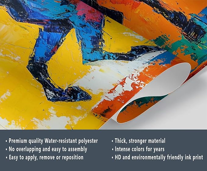Abstract Horse Wall Mural, Colorful Horse Art 3D Wall Murals, Bold Abstract Animal Wallpaper Mural, for Living Room Bedroom Large Wallpaper Indoor Decor 177.16" W x120 H