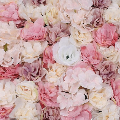 12 Pcs Artificial Flower Wall Panels 3D Flower Background Panel for Wall, 60x40cm Wedding Flower Decorations Wall Silk Rose Panels for Party, Nail, Photo Areas, Stage Background (Pink + Peach)