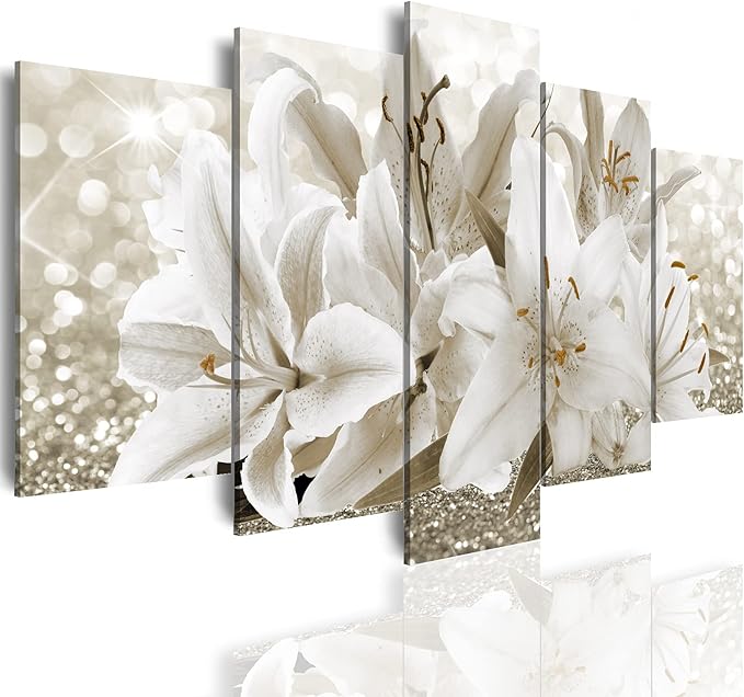 LUDUHU Arts Modern Flower Theme Wall Art - Abstract Orchid Canvas Wall Decor Flower Abstract Painting Still Life Canvas Wall Art for Home Decor (I,Oversize 80x40inch)