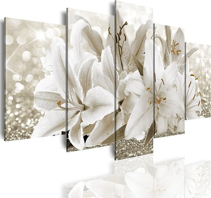 LUDUHU Arts Modern Flower Theme Wall Art - Abstract Orchid Canvas Wall Decor Flower Abstract Painting Still Life Canvas Wall Art for Home Decor (I,Oversize 80x40inch)