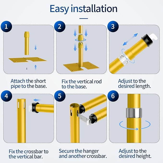 12x10ft Pipe and Drape Backdrop Stand, Double Crossbar, Heavy Duty Adjustable Background Frame with Metal Base for Parties Photography Wedding Photoshoot Decoration - Gold