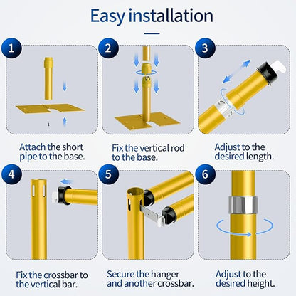 8.9x10ft Pipe and Drape Backdrop Stand, Double Crossbar, Heavy Duty Adjustable Background Frame with Metal Base for Parties Photography Wedding Photoshoot Decoration - Gold