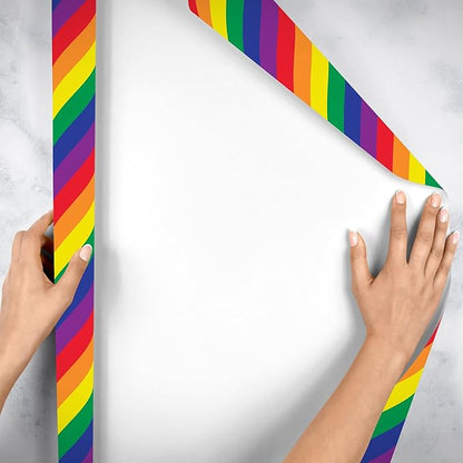 Jillson Roberts Bulk Gift Wrap, Everyday Gift Wrapping Supplies, Rainbow Stripe, Full Ream 833 feet x 30 inches