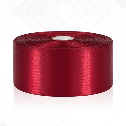 Wine Red Ribbon 2 Inch, 60 Yards Wine Red Satin Ribbon for Flower Bouquet, Crafts, Gift Wrapping, Birthday Party, Hair, Wedding and Handmade Roses