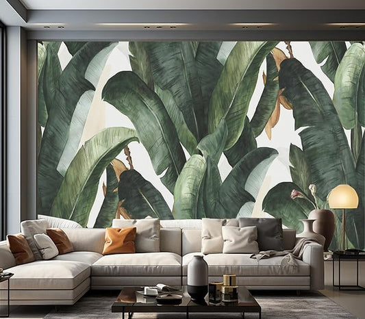 Cliouar-Green Plants, Agave Wall Mural Wallpaper Peel and Stick 137" x 102"