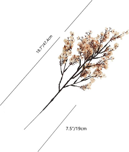 Mandy's Champagne Artificial Baby’s Breath European Flowers 6 Bundles Silk Gypsophila with Bendable Stems for Fall Thanksgiving & Christmas Centerpiece Wedding Decor and Table Arrangements
