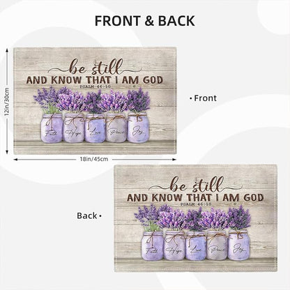 Lavender Spring Floral Placemats Set of 6 Farmhouse Country Rustic Purple Flower Double-Sided Table Mats for Kitchen Dining Room Home Party Indoor Decor 6 PCS 12x18 Inch