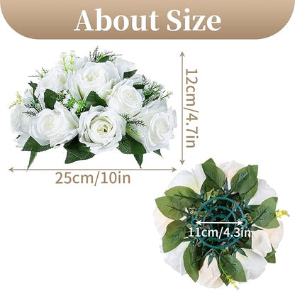 Sziqiqi Pack of 10 Fake Flower, Silk Rose Flowers, Suit for Wedding/Party Centerpiece Road Lead Flower Rack Decorations, 10 Pieces