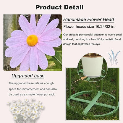 Large Daisy Flowers Artificial,5.9 Ft Giant Paper Flower Decoration,Big Flowers Decor for Birthday Party,Garden,Office,Home,Wedding,Graduation,Shop Window Display(Pink)