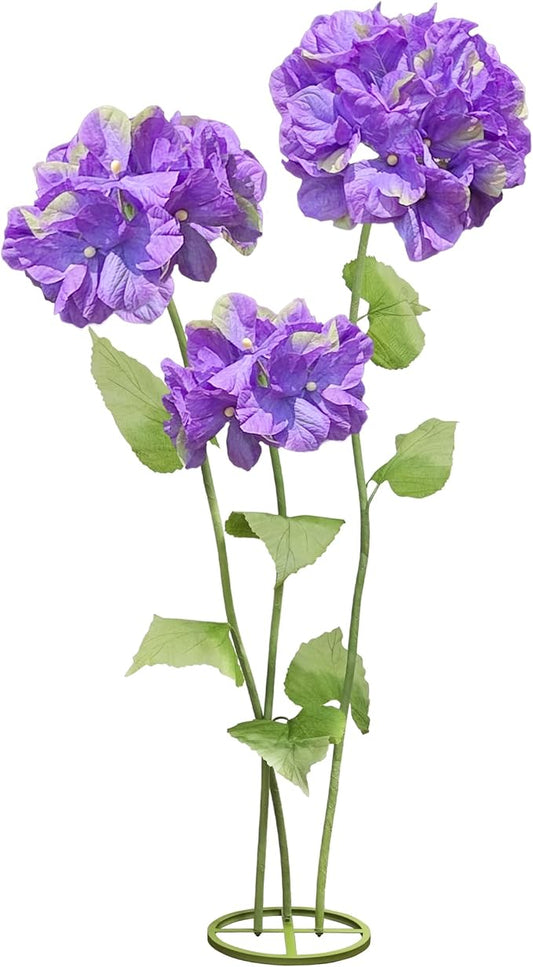 3Pcs Large Hydrangea Flowers Artificial Flower Decoration, Giant Artificial Flower Art Decor for Garden, Hote, Office, Home Farmhouse Decor, Wedding, Art Gallery, Store (Purple)