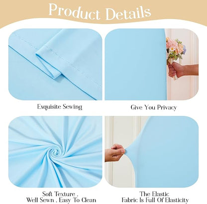 Light Blue Arch Backdrop Cover Set of 2 Baby Blue Arch Cover 7.2 and 6ft Wedding Arch Cover Stretchy Backdrop Bridal Baby Shower Birthday Party Arches Stand Covers Spandex