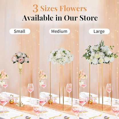 NUPTIO Flower Balls for Wedding Centrepieces - 6 Pcs 9.5in Diameter Artificial Flower Ball Arrangement Bouquet Peachy Pink & Creamy White Fake Rose Flowers Party Centerpieces for Weddings Tables