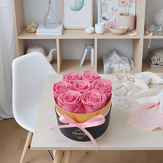 Preserved Roses in a Box, Forever Real Rose Preserved Flowers for Delivery, Eternal Rose Last 2-3 Years, Anniversary Birthday Roses Forever Gifts for Women Mothers, Wife, Her, Mom