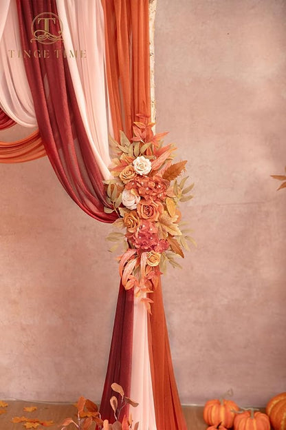 TINGE TIME Artificial Arch Flowers Kit Pack of 5, Fall Wedding Decorations for Reception with Hanging Flowers, Wedding Arch Silk Floral Arrangements Ceremony Backdrop Bridal Shower Outdoor Party Decor