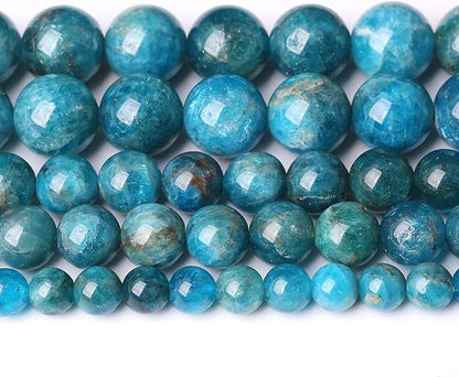 10MM 38PCS Natural Stone Blue Apatite A Grade Loose Beads for Jewelry Making DIY Bracelet