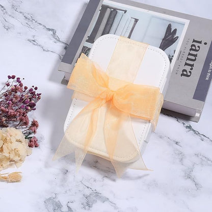 1.5 inch Sheer Organza Ribbon Orange Chiffon Ribbon for Gift Wrapping Christmas Halloween Decoration Wedding Bouquet Crafts 50 Yards