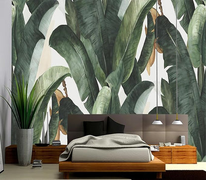 Cliouar-Green Plants, Agave Wall Mural Wallpaper Peel and Stick 137" x 102"