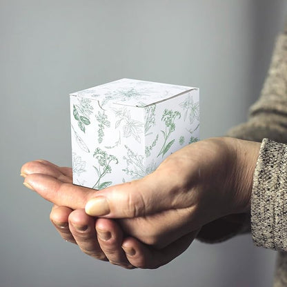 TecUnite 50 Pcs 3x3x3'' Green Floral Paper Gift Candy Boxes Chinoiserie Flower Paper Gift Box Small Green White Hydrangea Party Packaging Bag for Wedding Birthday Cardstock Shower Party Supply Decor