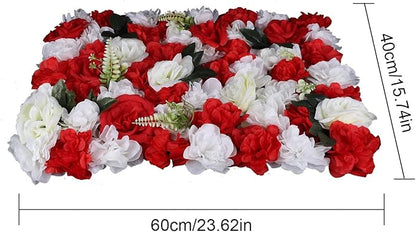 LOYALHEARTDY 12 Pack Artificial Flower Wall Panels 16 x 24 Flower Wall Mat Silk Rose Hydrangea Flower Panels for Backdrop Event Party Wedding Wall Decoration