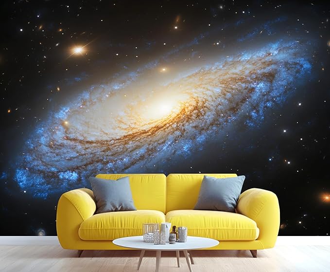 Spiral Galaxy Wall Mural, Outer Space 3D Wall Murals, Universe Wallpaper Mural, for Living Room Bedroom Large Wallpaper Indoor Decor 197" W x124.8 H