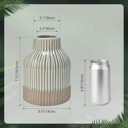 Ceramic Vase Flower Vase Double Glazed Crackle Finish Decorative Vase Modern Style for Flowers Pampas Grass Indoor Living Room Dining Table Office Home Decor