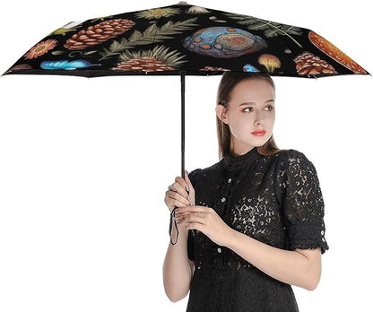 3 Fold Car Umbrella Folding Portable Automatic Umbrella Sunny Rain Sunscreen