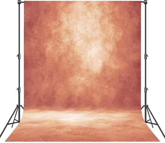 Abstract Professional Photography Backdrop for Portrait Photo Props Booth Background Photoshoot Studio with Polyester Fabric Roller Pocket on Top(8x10ft,Brick Red,No Stand)