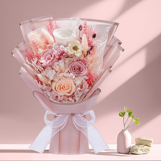 Flowers Gifts for Mom, Flower for Delivery, Preserved Roses Bouquets, Birthday Gifts for Women, Mothers Day Flowers for Wife (Dusty Rose)