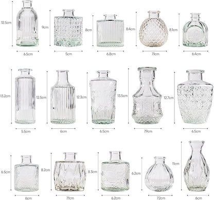72 Pcs Bud Vase Set, Vases for Centerpieces, Cute Glass Bud Vases in Bulk, Small Vases for Flowers, Clear Vase Set for Wedding Decorations, Home Table Flower Décor