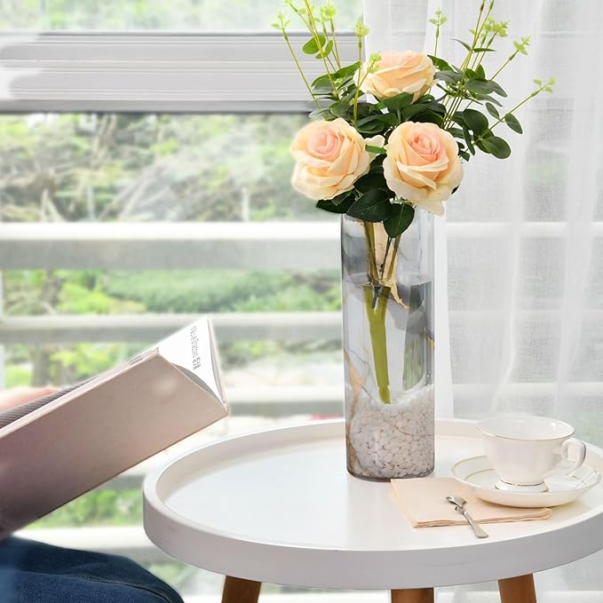 Marble White Gold Flower Vase Bud Vase Home Decor for Dining Table Office Bedroom Living Room