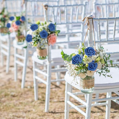 50PCS Foam Roses with Pearls 2.56in Royal Blue Roses Artificial Flowers Bulk Foam Flowers with Stem for Wedding, Bridal Shower, Cake, Graduation and Home Decor(Royal Blue)