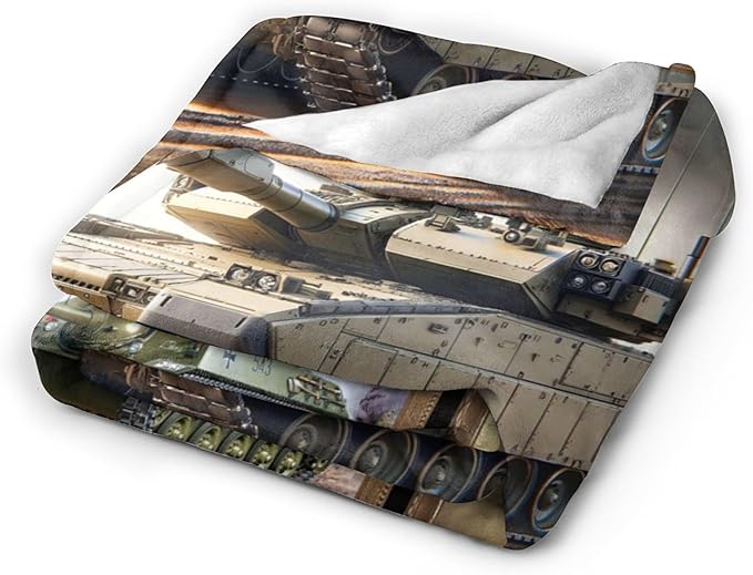 Tank Throw Blanket - Military Gifts for Fans, Soft Warm Cozy Fleece for Boys, Men, Girls, Women, Kids, Adults - Sofa, Couch, Bed Cover 50"x40"