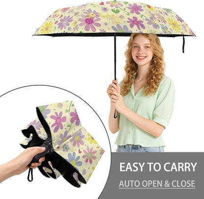 Umbrellas for Rain Lightweight Travel Umbrella 42" Canopy UV Protection Sun Umbrella Windproof Compact Umbrellas