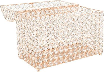 Crystal Wedding Card Box With Heart Lock, Gold Crystal Treasure Chest Money Card Gift Decorative Memory Box for Wedding Birthday Graduation Party