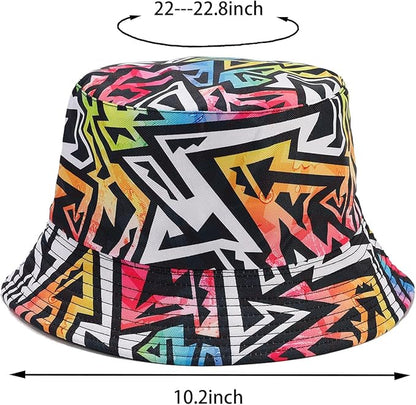 Bucket Hat for Women Men, Cotton Reversible Double Side Wear Sun Hats Beach Fisherman Hat