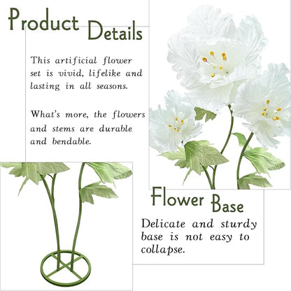 Giant Artificial Paper Fake Flowers , Large Flower Outdoor Decoration Realistic Faux Flower for Photographic Props Anniversary Birthday Living Room Ceremony Church Hallway Shop Window Display, White