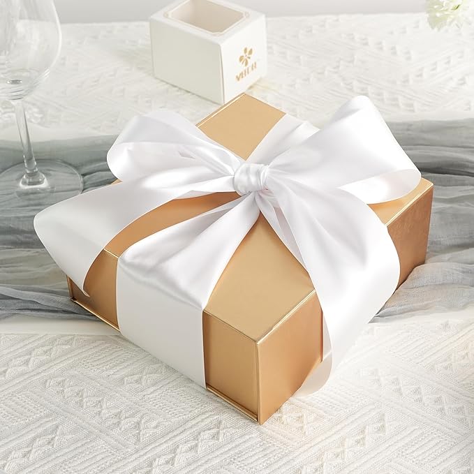 MEEDEE White Satin 3 Inch Ribbon Lux Double Faced Satin Ribbon by 10 Yards Extra Wide Silk Ribbons White Fabric Ribbons for Christmas Tree, Crafts, Weddings Decor