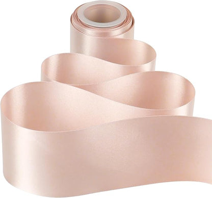 MEEDEE Rose Gold Satin 3 Inch Ribbon Lux Double Faced Satin Ribbon Christmas by 10 Yards Tree Ribbons Rose Gold Ribbons for Christmas Tree, Weddings, Flower Bouquet