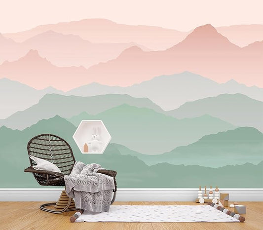 Eierme-Mountain Landscape Background Mural Wallpaper Peel and Stick 90" x 67"