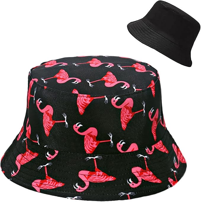 Malaxlx Bucket Hat Beach Sun Hat Fishing Hat for Women Men, Outdoor Travel Reversible Double Side Wear Fisherman Hat