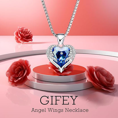 Christmas Birthday Gifts for Women,Preserved Blue Rose with I Love You Necklace,Preserved Flowers Gifts for Mom Girlfriend Women Wife Gifts Idea on Birthday Anniversary Christmas Valentines Day