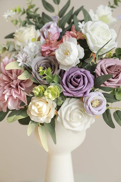 Serra Flora Artificial Flowers Combo Box Set Faux Flowers Bulk Flower Leaf with Stems Arrangements for DIY Wedding Bouquets Party Table Centerpieces Home Decorations Indoor Outdoor