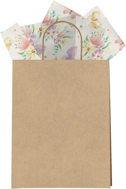 Pro Supply Global Butterflies Printed Tissue Paper for Gift Bags or Boxes and Wrapping - Spring Floral Bulk Decorative Art Tissue Paper for Packaging and Gifting | 24 Sheets 20" x 30"