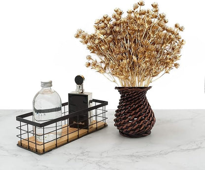 PASYOU Gold Fake Plants, Artificial Flowers Decoration for Christmas Golden Leaves Grass Plastic Faux DIY Crafts Indoor Outdoor Home Garden Party Room Bedroom Wedding Table Centerpiece Decor, 4 Pack